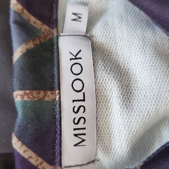 MISSLOOK Multicolor Patterned Top NWOT MED - Picture 2 of 10